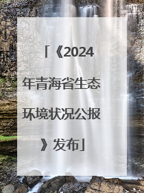 《2024年青海省生态环境状况公报》发布