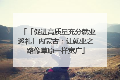 「促进高质量充分就业巡礼」内蒙古：让就业之路像草原一样宽广