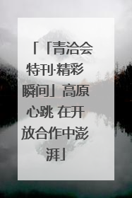 「青洽会特刊·精彩瞬间」高原心跳 在开放合作中澎湃