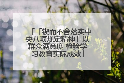 「锲而不舍落实中央八项规定精神」以群众满意度 检验学习教育实际成效