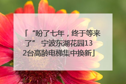 “盼了七年，终于等来了” 宁波东湖花园132台高龄电梯集中换新