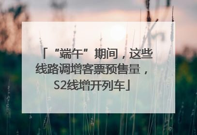“端午”期间，这些线路调增客票预售量，S2线增开列车