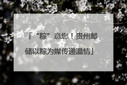 “粽”意您！贵州邮储以粽为媒传递温情