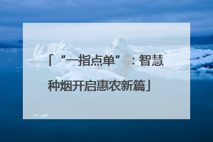“一指点单”：智慧种烟开启惠农新篇