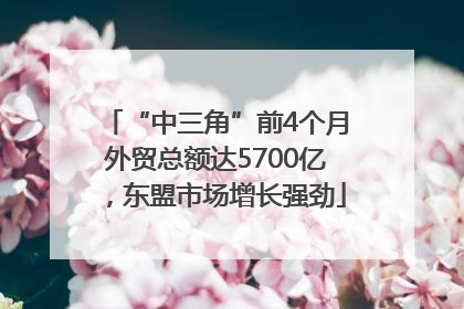 “中三角”前4个月外贸总额达5700亿，东盟市场增长强劲