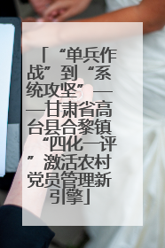 “单兵作战”到“系统攻坚”——甘肃省高台县合黎镇“四化一评”激活农村党员管理新引擎