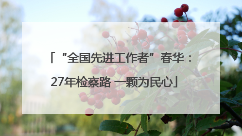 “全国先进工作者”春华：27年检察路 一颗为民心