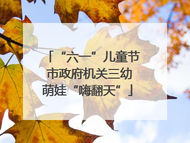 “六一”儿童节 市政府机关三幼萌娃“嗨翻天”