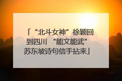 “北斗女神”徐颖回到四川 “能文能武”苏东坡诗句信手拈来