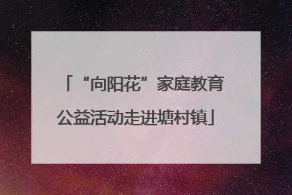 “向阳花”家庭教育公益活动走进塘村镇