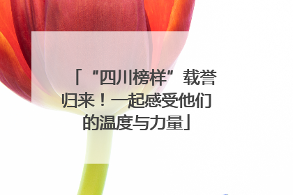 “四川榜样”载誉归来！一起感受他们的温度与力量