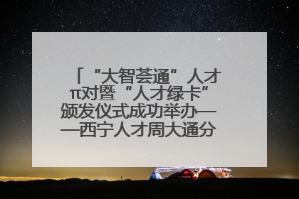“大智荟通”人才π对暨“人才绿卡”颁发仪式成功举办——西宁人才周大通分会场亮点纷呈