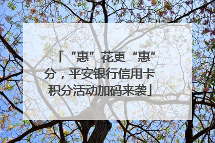 “惠”花更“惠”分，平安银行信用卡积分活动加码来袭