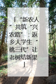 “新农人”共筑“兴农路”：返乡大学生“桃三代”让老树结新果