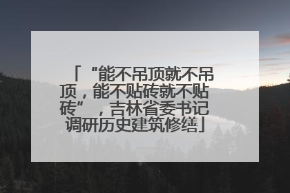 “能不吊顶就不吊顶，能不贴砖就不贴砖”，吉林省委书记调研历史建筑修缮