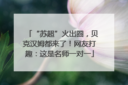 “苏超”火出圈，贝克汉姆都来了！网友打趣：这是名师一对一