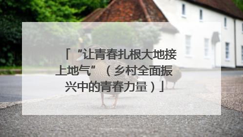 “让青春扎根大地接上地气”（乡村全面振兴中的青春力量）