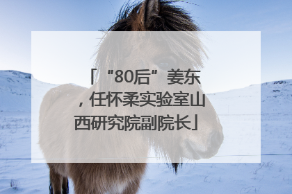 “80后”姜东，任怀柔实验室山西研究院副院长