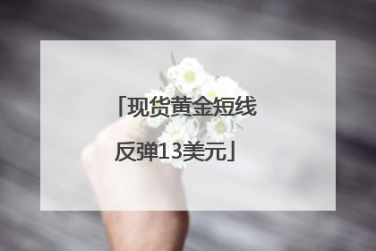 现货黄金短线反弹13美元