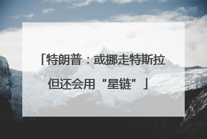 特朗普：或挪走特斯拉 但还会用“星链”