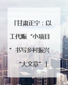 甘肃正宁：以工代赈“小项目”书写乡村振兴“大文章”