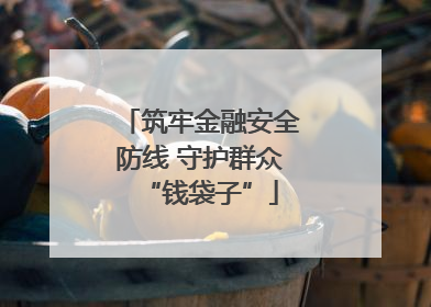筑牢金融安全防线 守护群众“钱袋子”