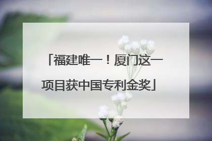 福建唯一！厦门这一项目获中国专利金奖