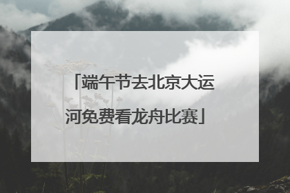 端午节去北京大运河免费看龙舟比赛
