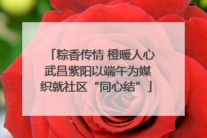 粽香传情 橙暖人心 武昌紫阳以端午为媒织就社区“同心结”