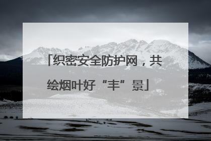 织密安全防护网，共绘烟叶好“丰”景
