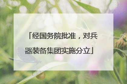 经国务院批准，对兵器装备集团实施分立