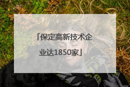 保定高新技术企业达1850家
