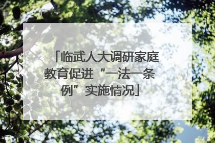 临武人大调研家庭教育促进“一法一条例”实施情况