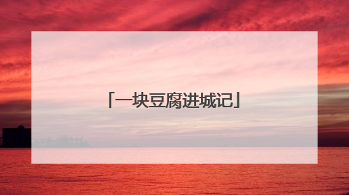 一块豆腐进城记