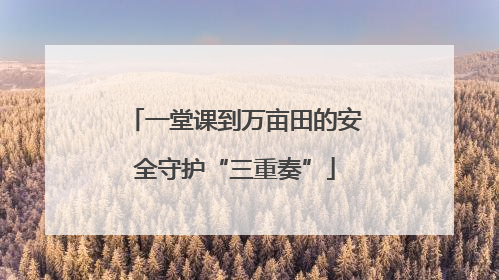 一堂课到万亩田的安全守护“三重奏”