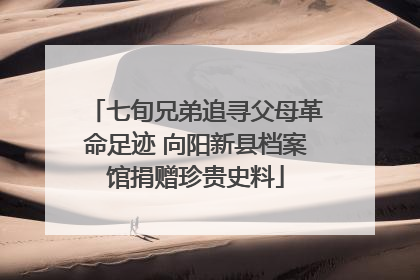 七旬兄弟追寻父母革命足迹 向阳新县档案馆捐赠珍贵史料
