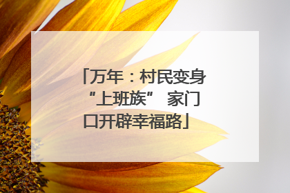 万年：村民变身“上班族” 家门口开辟幸福路
