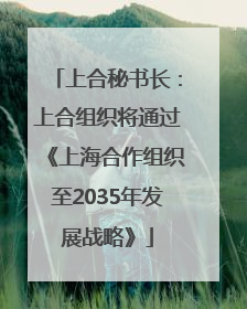 上合秘书长：上合组织将通过《上海合作组织至2035年发展战略》