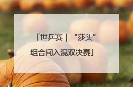 世乒赛｜“莎头”组合闯入混双决赛