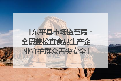 东平县市场监管局：全覆盖检查食品生产企业守护群众舌尖安全