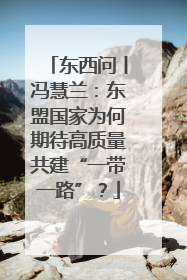 东西问丨冯慧兰：东盟国家为何期待高质量共建“一带一路”？