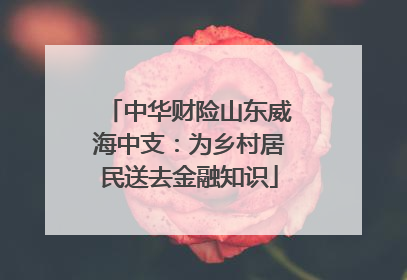中华财险山东威海中支：为乡村居民送去金融知识