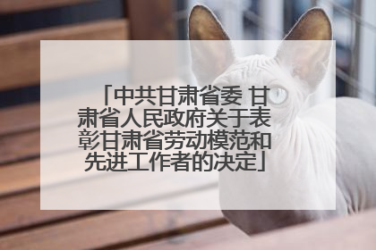 中共甘肃省委 甘肃省人民政府关于表彰甘肃省劳动模范和先进工作者的决定