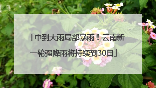 中到大雨局部暴雨！云南新一轮强降雨将持续到30日