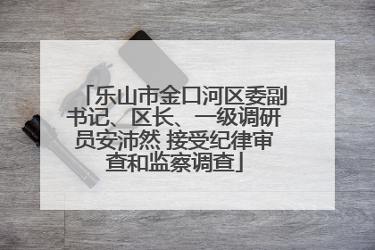 乐山市金口河区委副书记、区长、一级调研员安沛然 接受纪律审查和监察调查