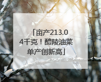 亩产213.04千克！醴陵油菜单产创新高