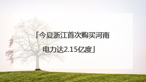 今夏浙江首次购买河南电力达2.15亿度