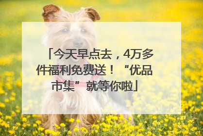 今天早点去，4万多件福利免费送！“优品市集”就等你啦