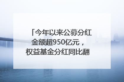今年以来公募分红金额超950亿元，权益基金分红同比翻倍｜招财猫