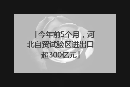 今年前5个月，河北自贸试验区进出口超300亿元